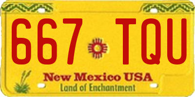 NM license plate 667TQU