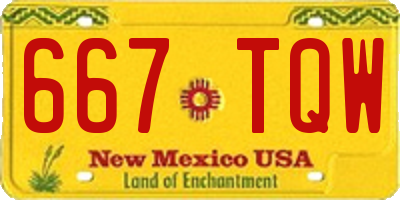 NM license plate 667TQW