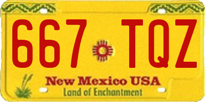 NM license plate 667TQZ