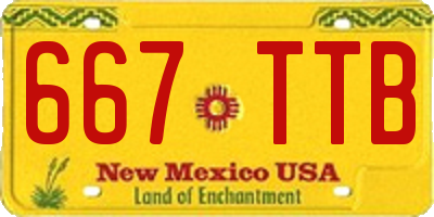 NM license plate 667TTB