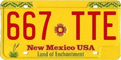 NM license plate 667TTE