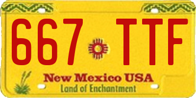 NM license plate 667TTF