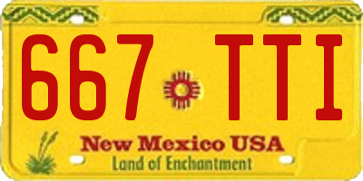 NM license plate 667TTI