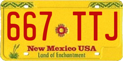 NM license plate 667TTJ