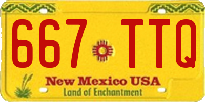 NM license plate 667TTQ