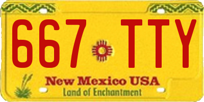 NM license plate 667TTY
