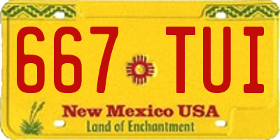 NM license plate 667TUI