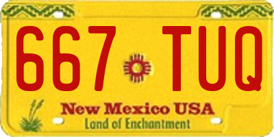 NM license plate 667TUQ