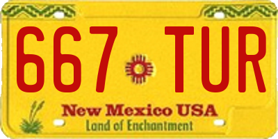 NM license plate 667TUR