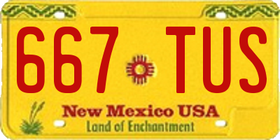 NM license plate 667TUS