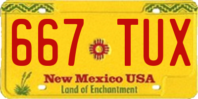 NM license plate 667TUX