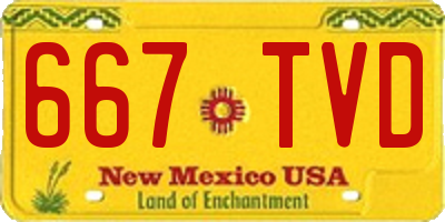NM license plate 667TVD