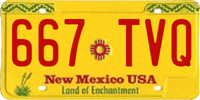 NM license plate 667TVQ