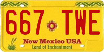 NM license plate 667TWE