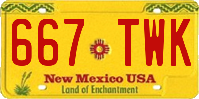 NM license plate 667TWK