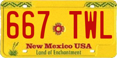 NM license plate 667TWL