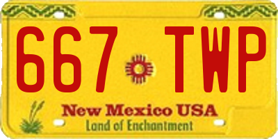 NM license plate 667TWP