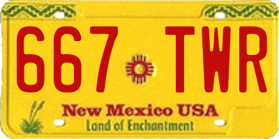 NM license plate 667TWR