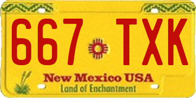 NM license plate 667TXK