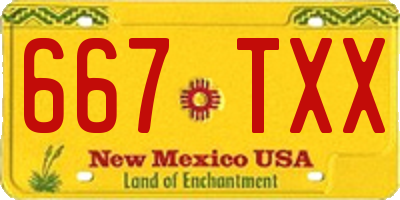 NM license plate 667TXX