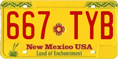 NM license plate 667TYB