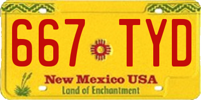 NM license plate 667TYD