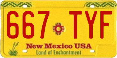 NM license plate 667TYF