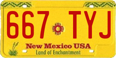 NM license plate 667TYJ