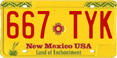 NM license plate 667TYK