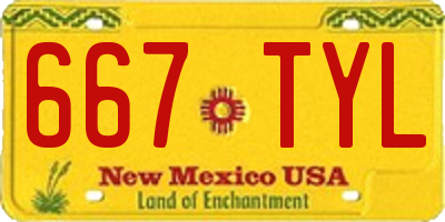 NM license plate 667TYL
