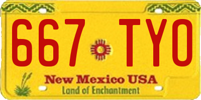 NM license plate 667TYO