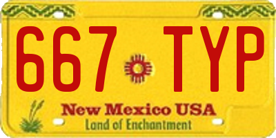NM license plate 667TYP