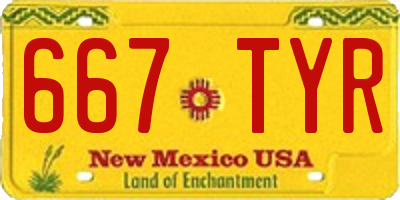 NM license plate 667TYR