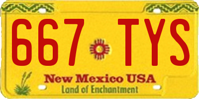 NM license plate 667TYS