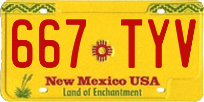 NM license plate 667TYV