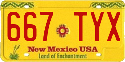 NM license plate 667TYX