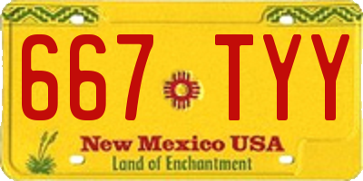 NM license plate 667TYY
