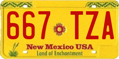 NM license plate 667TZA