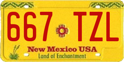 NM license plate 667TZL