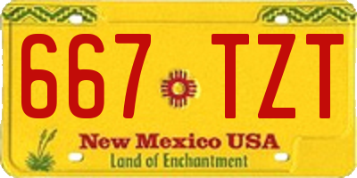 NM license plate 667TZT