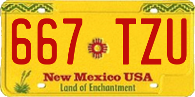 NM license plate 667TZU