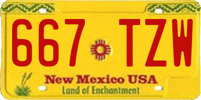 NM license plate 667TZW