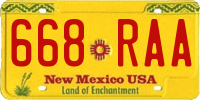 NM license plate 668RAA