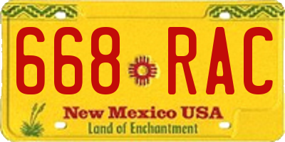 NM license plate 668RAC