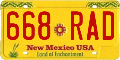 NM license plate 668RAD