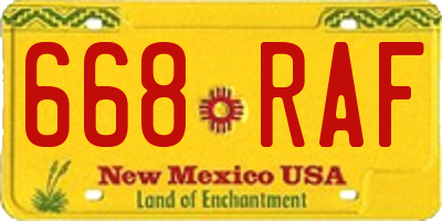 NM license plate 668RAF