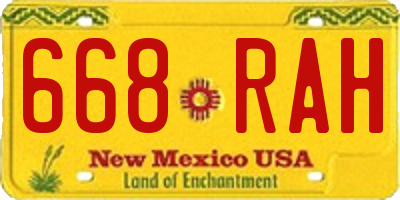 NM license plate 668RAH