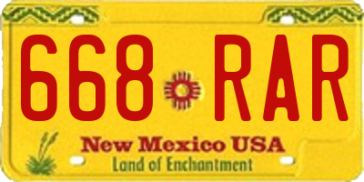 NM license plate 668RAR