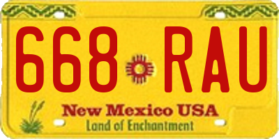 NM license plate 668RAU