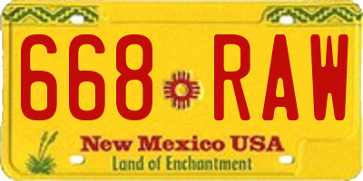NM license plate 668RAW